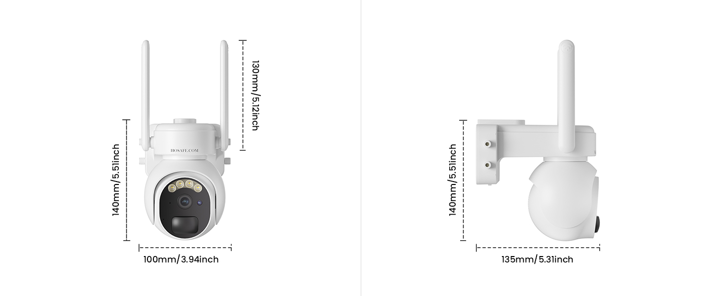 2 Pcs 4G Cellular Outdoor Solar Camera, Smart Home Safety Camera, 360° PTZ Wireless Security Camera, PIR Motion Detection, Siren, Phone Notification, 2K HD Color Night Vision, Two-Way Audio, Remote Control via Mobile Phone, SD&Cloud Storage