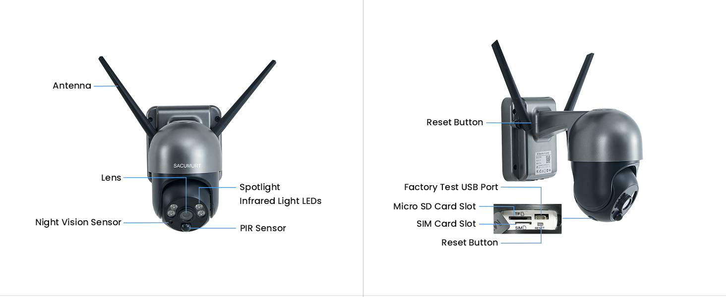 4G Cellular Security Camera Wireless Outdoor Solar Powered with SIM Card, No WiFi Needed, Motion Detection, 2K HD Color Night Vision, Waterproof, 2-Way Audio, Phone Alert, SD Card and Cloud Storage