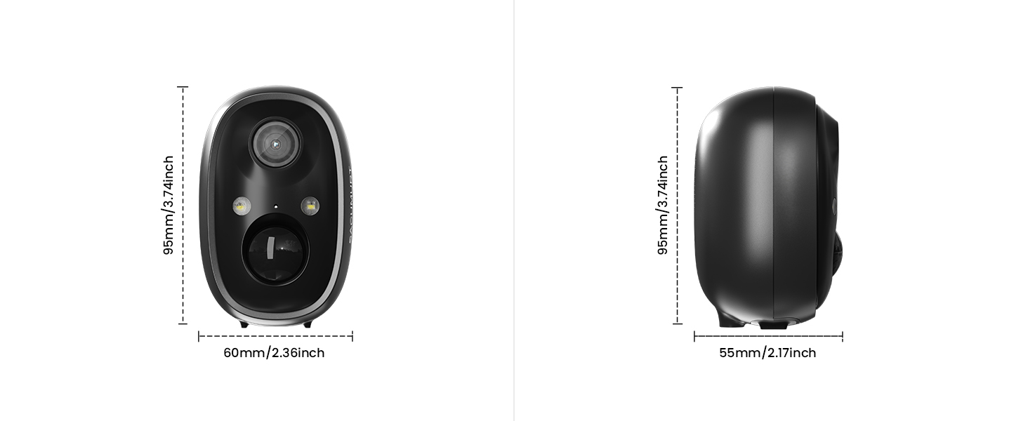 2 Pcs Solar-Powered WiFi Camera Security, Wireless Surveillance Camera, Smart Home Safety Camera, Mini Camera, Motion Detection, Two-Way Audio, 2K Color Night Vision, SD/Cloud Storage, Remote Access, Suitable for Outdoor, Garage & Backyard