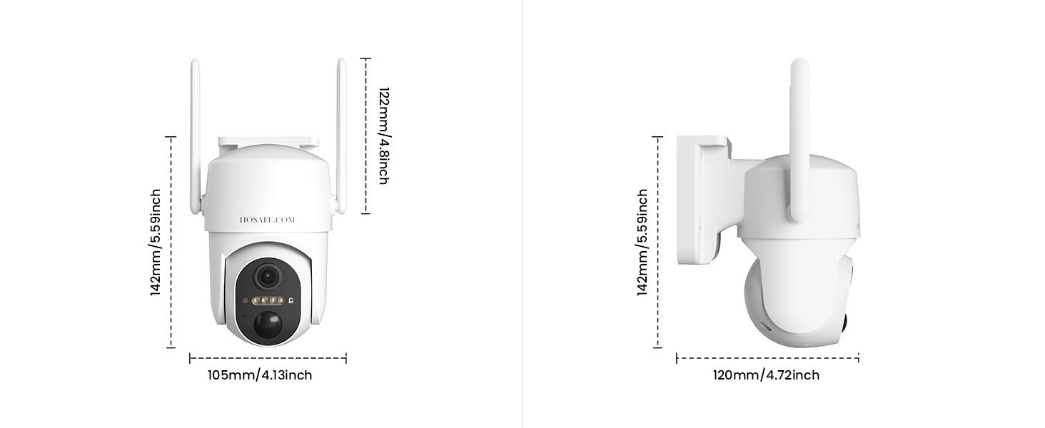2K HD Wireless WiFi Camera Security, Solar-Powered Surveillance Camera Outdoor, Smart Home Security Camera, 2.4GHz WiFi, Color Night Vision, Motion Detection, 360° View, Two-Way Audio, SD/Cloud Storage, Remote Control