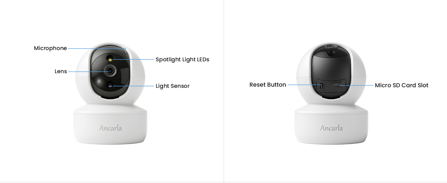 Security Camera Indoor, Cameras for Home Security Indoor, 360° Pan&Tilt, Pet/Dog/Baby Camera with Phone App, Motion Detection and Tracking, Night Vision, 2-Way Audio, Inside Cameras for House