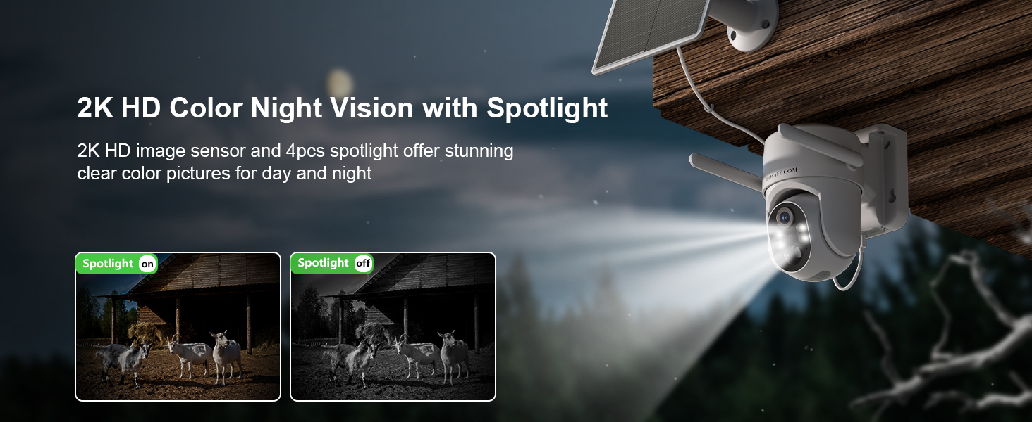 4G LTE Cellular Security Cameras Wireless Outdoor, No WiFi Security Camera, Solar Camera Outdoor Wireless, Human Detection, 360 PTZ, 2K HD Color Night Vision, 2-Way Talk, IP66 (Global Version)