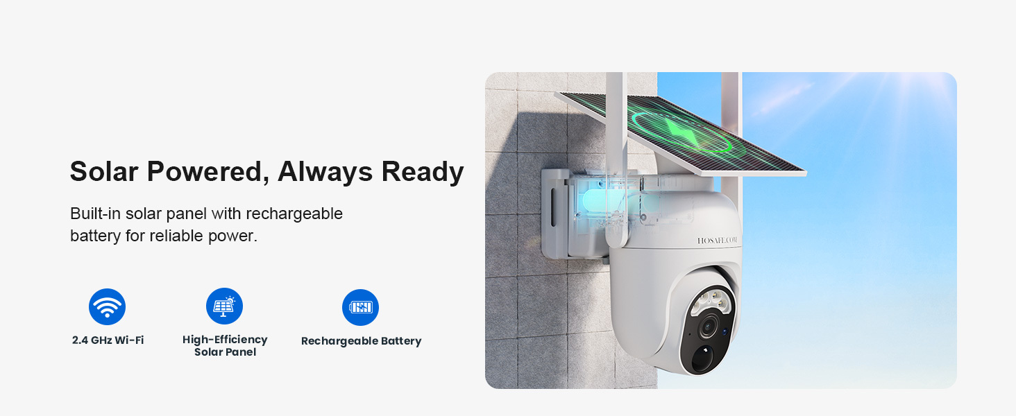 HOSAFE 2K Solar WiFi Security Camera