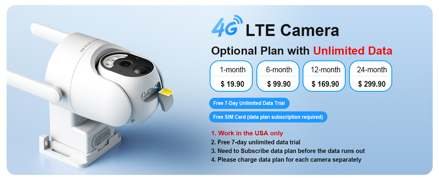 HOSAFE 4G Solar Security Camera with Built-in SIM