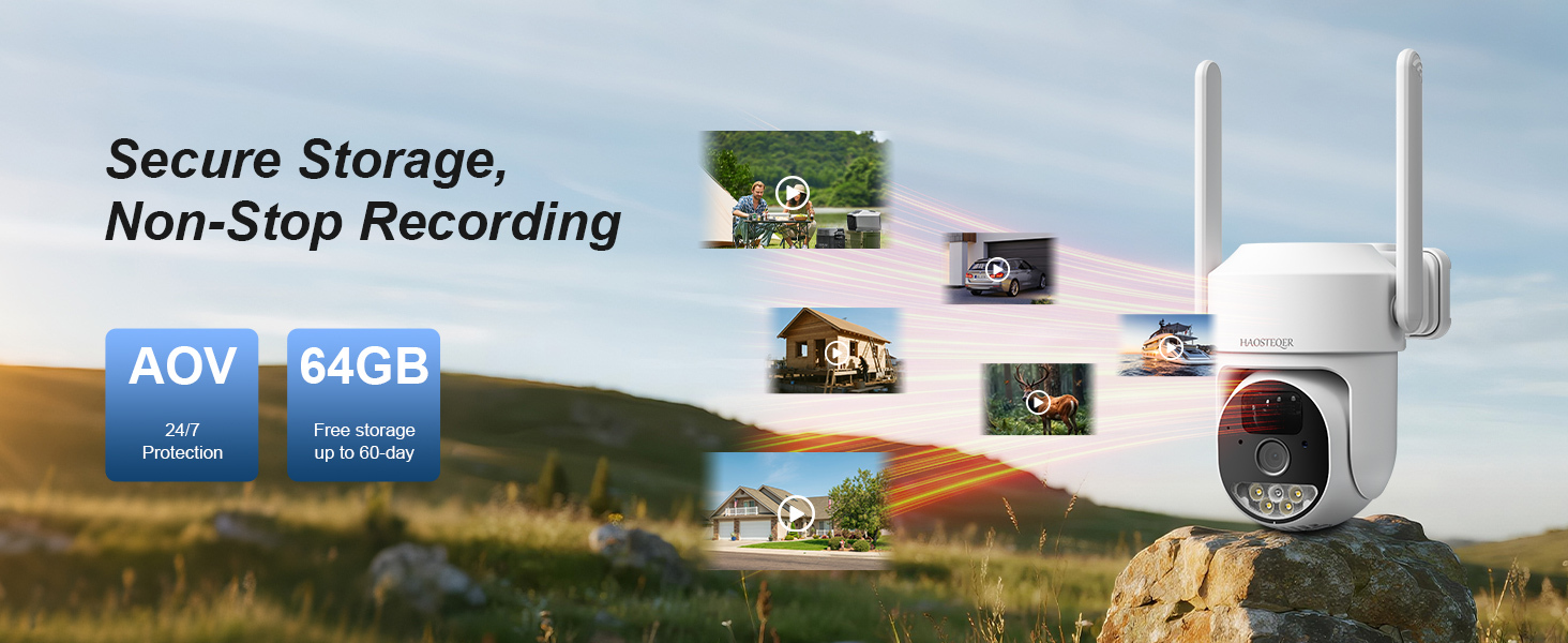 HOSAFE AOV 24/7 4G Solar Security Camera