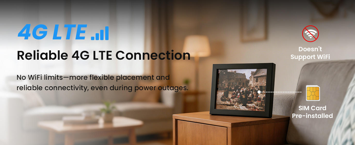 HOSAFE 4G Picture Frame Indoor Security Camera