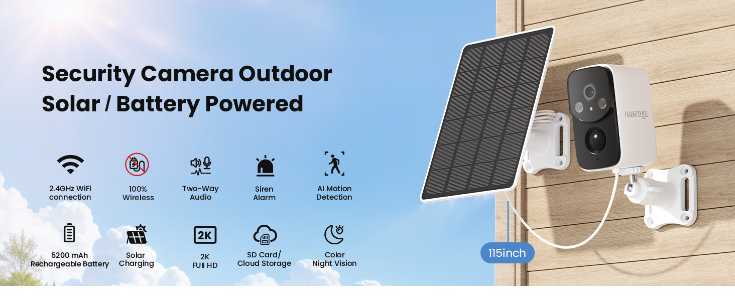 HOSAFE 2K Solar WiFi Outdoor Security Camera