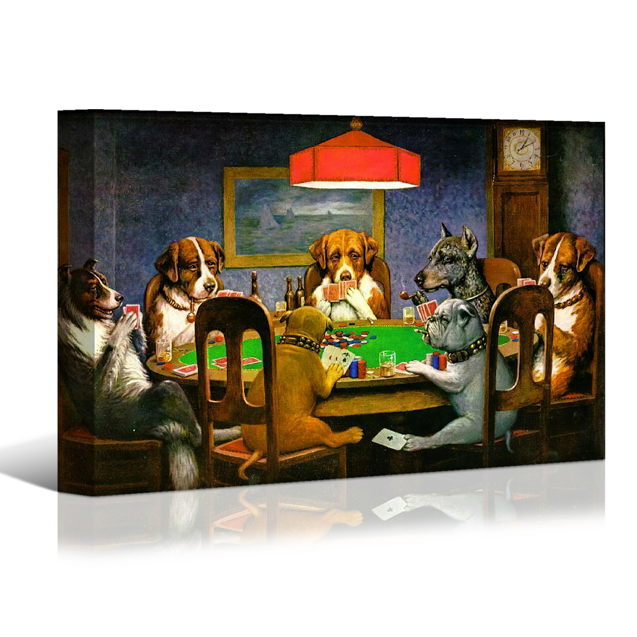 Dogs Playing Poker Cards Canvas Prints Wall Art No Frame Home Decoration